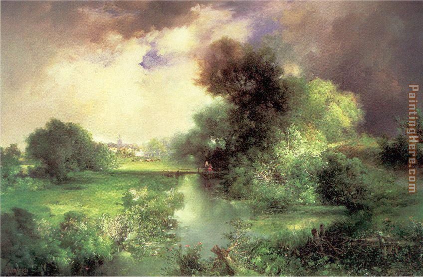 June, East Hampton painting - Thomas Moran June, East Hampton art painting